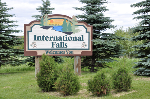 sign - International Falls Welcomes You